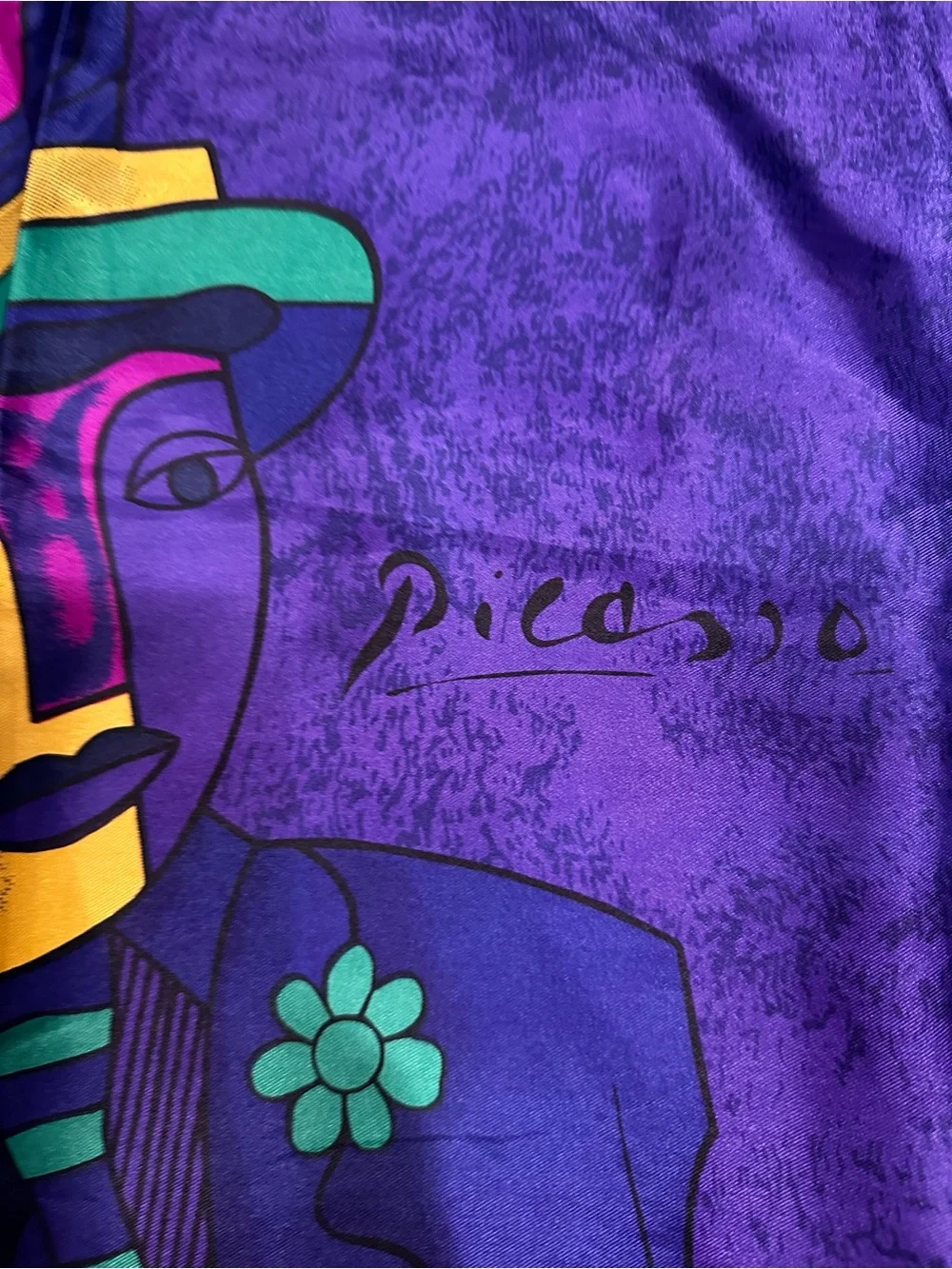 Picasso Vibrant Abstract Purple and Green Decorative Bedding Throw